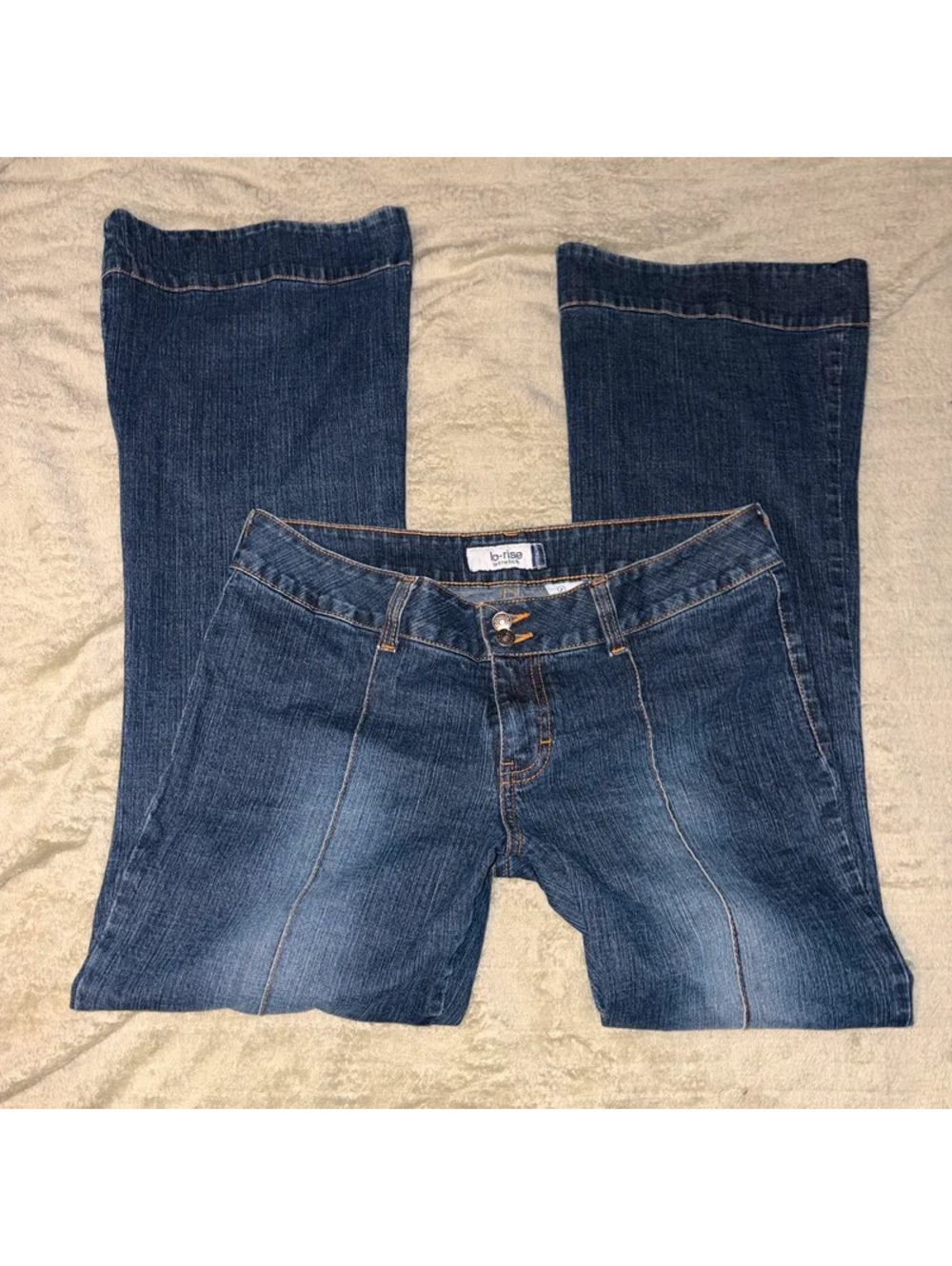 Low rise Y2K Jordache 70s style blue pocketless jeans